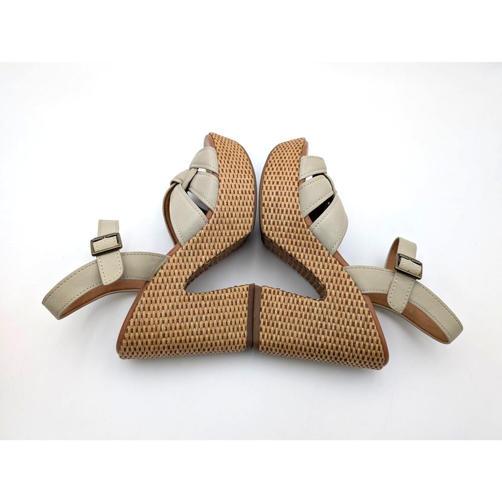 Korks Dee Wedge Platform Block Heel Sandals Women's off White Size US9M EU39.5 - Picture 9 of 11